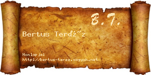 Bertus Teréz névjegykártya