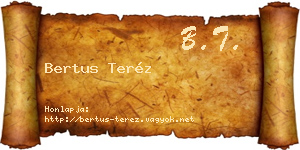 Bertus Teréz névjegykártya